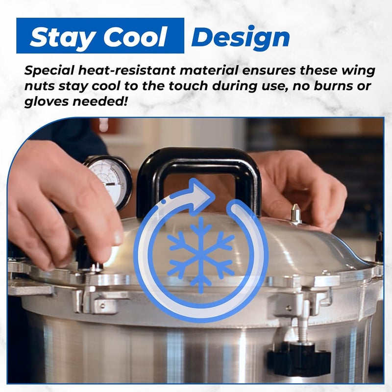 ANTOBLE 6Pcs Wing Nuts Compatible with All American 1930 Pressure Cookers/Canners 910 915 921 925 930 941, Replacement Parts Prevent Steam Leaks - Image 4
